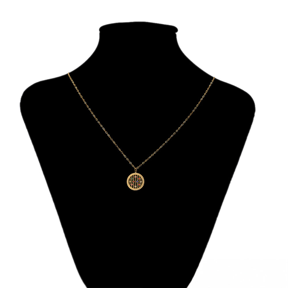 Schmuckgarnitur aus aus goldplattierter Legierung mit rotem Emporia®-Kristall und blauem Emporia®-Kristall