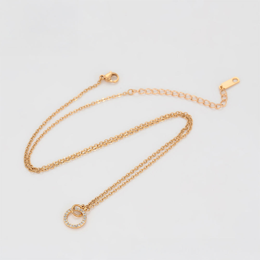 Halskette aus goldplattierter Legierung mit weißem Emporia® Kristall