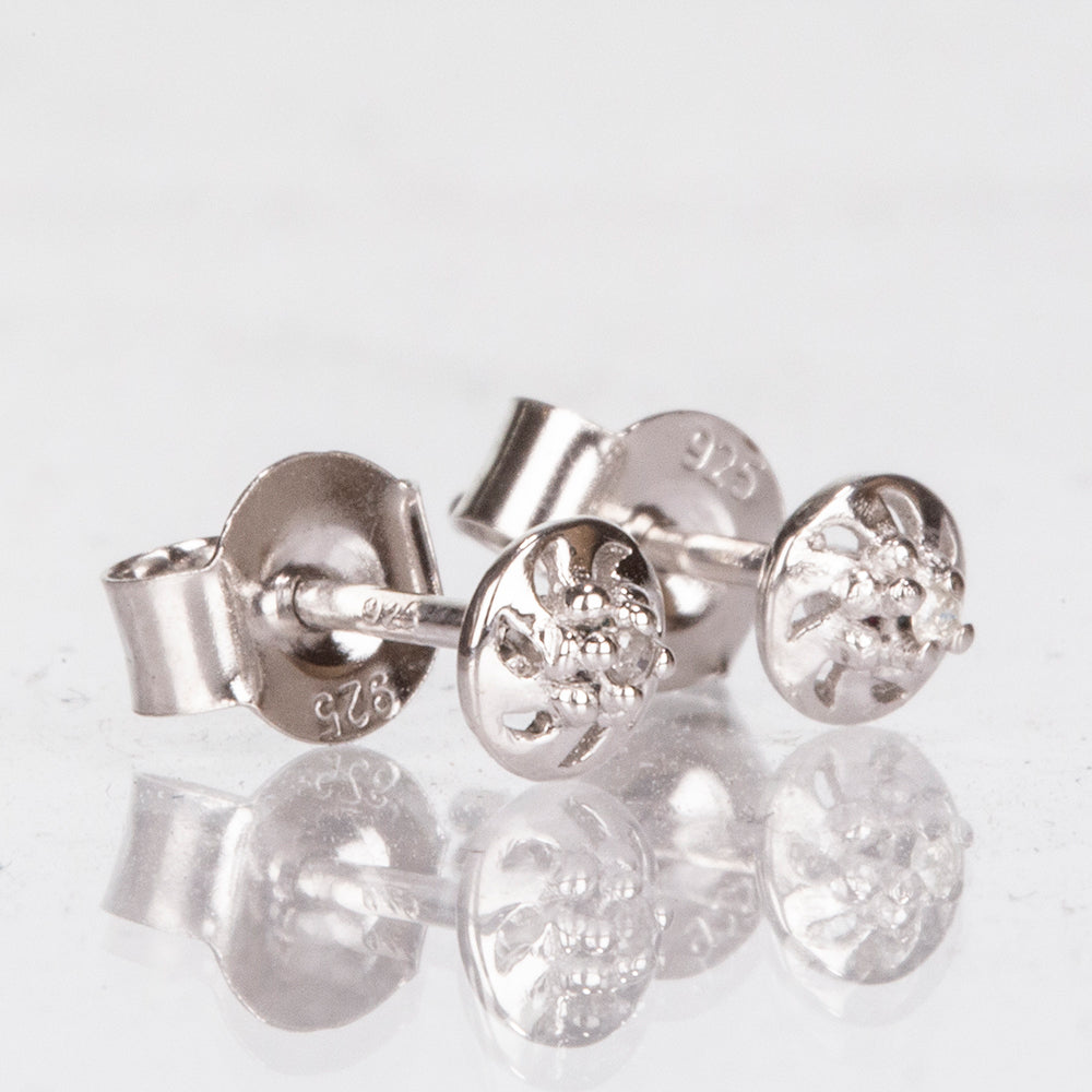 Silberohrringe mit Diamant