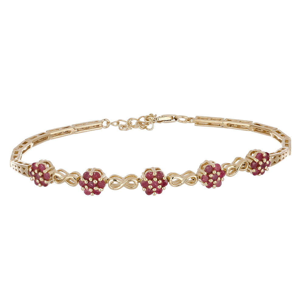 Goldplattiertes Silberarmband mit Rubin aus Madagaskar