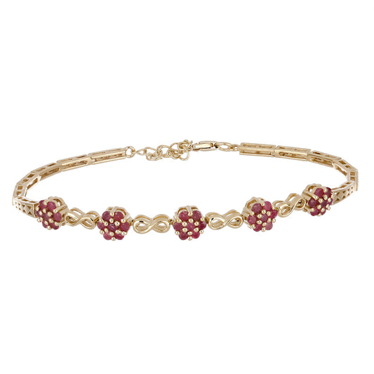 Goldplattiertes Silberarmband mit Rubin aus Madagaskar