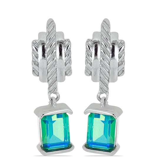 Silberohrringe mit Pfauenquarz