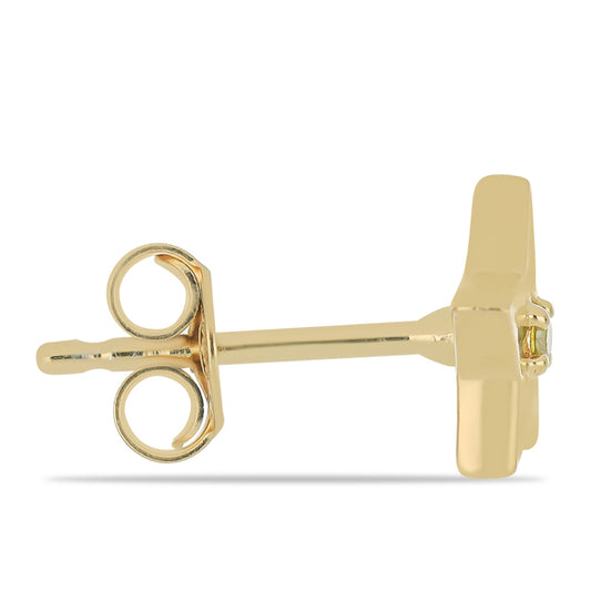 Goldplattierte Silberohrringe mit gelbem Diamant