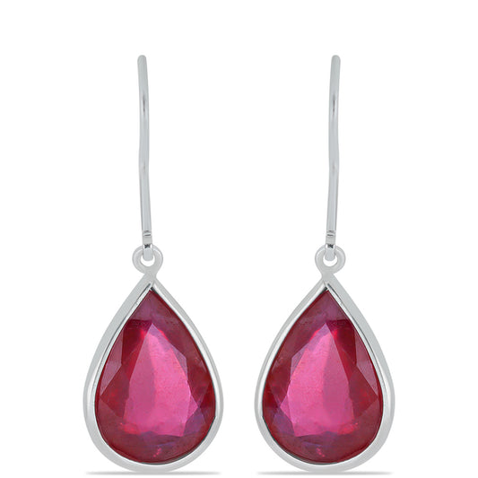 Silberohrringe mit Rubin aus Madagaskar