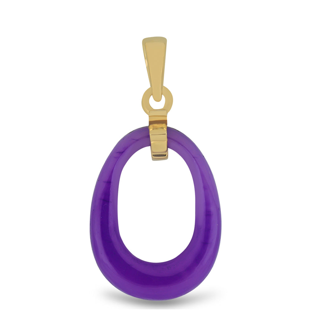 Goldplattierter Silberanhänger mit lila Achat