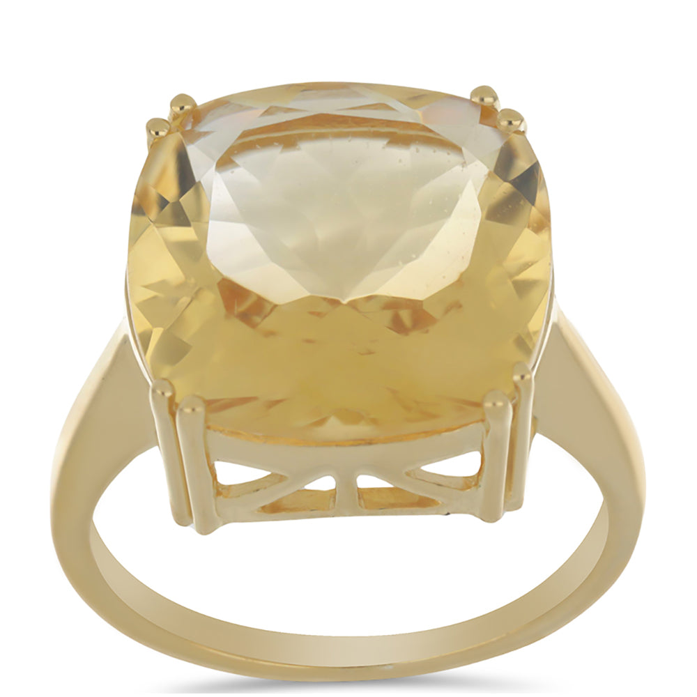 Goldplattierter Silberring mit Zitrin aus Rio Grande 3