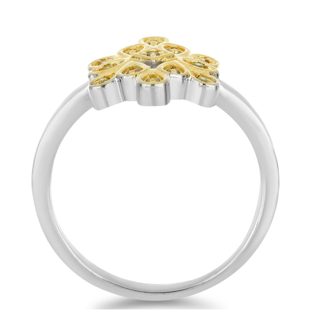 Silberring mit gelbem Diamant