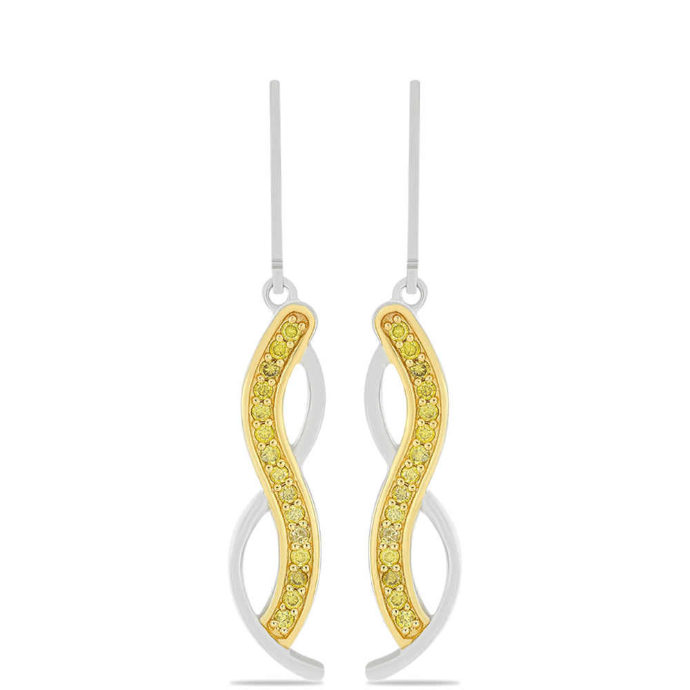 Silberohrringe mit gelbem Diamant