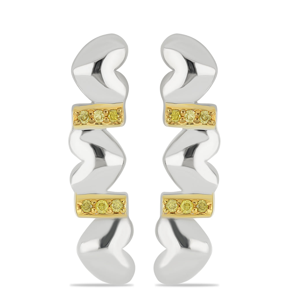 Silberohrringe mit gelbem Diamant