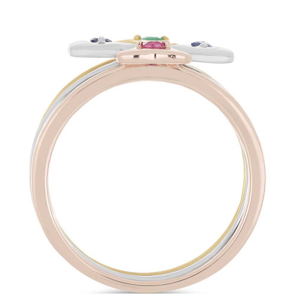 Schmuckgarnitur aus Hochwertiges Silber beschichtet mit drei Farbtönen mit Rubin aus Madagaskar 2