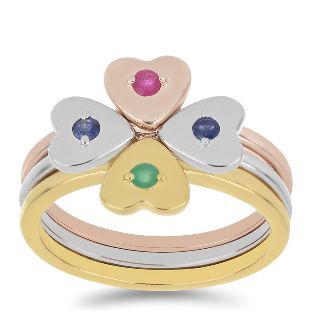 Schmuckgarnitur aus Hochwertiges Silber beschichtet mit drei Farbtönen mit Rubin aus Madagaskar 3