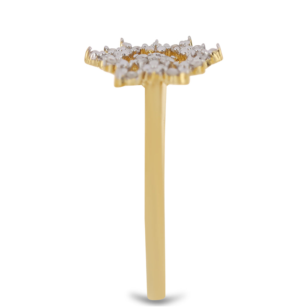 Goldplattierter Silberring mit weißem Diamant