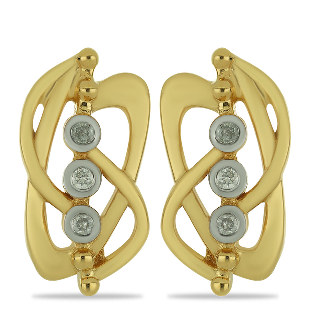 Goldplattierte Silberohrringe mit weißem Diamant