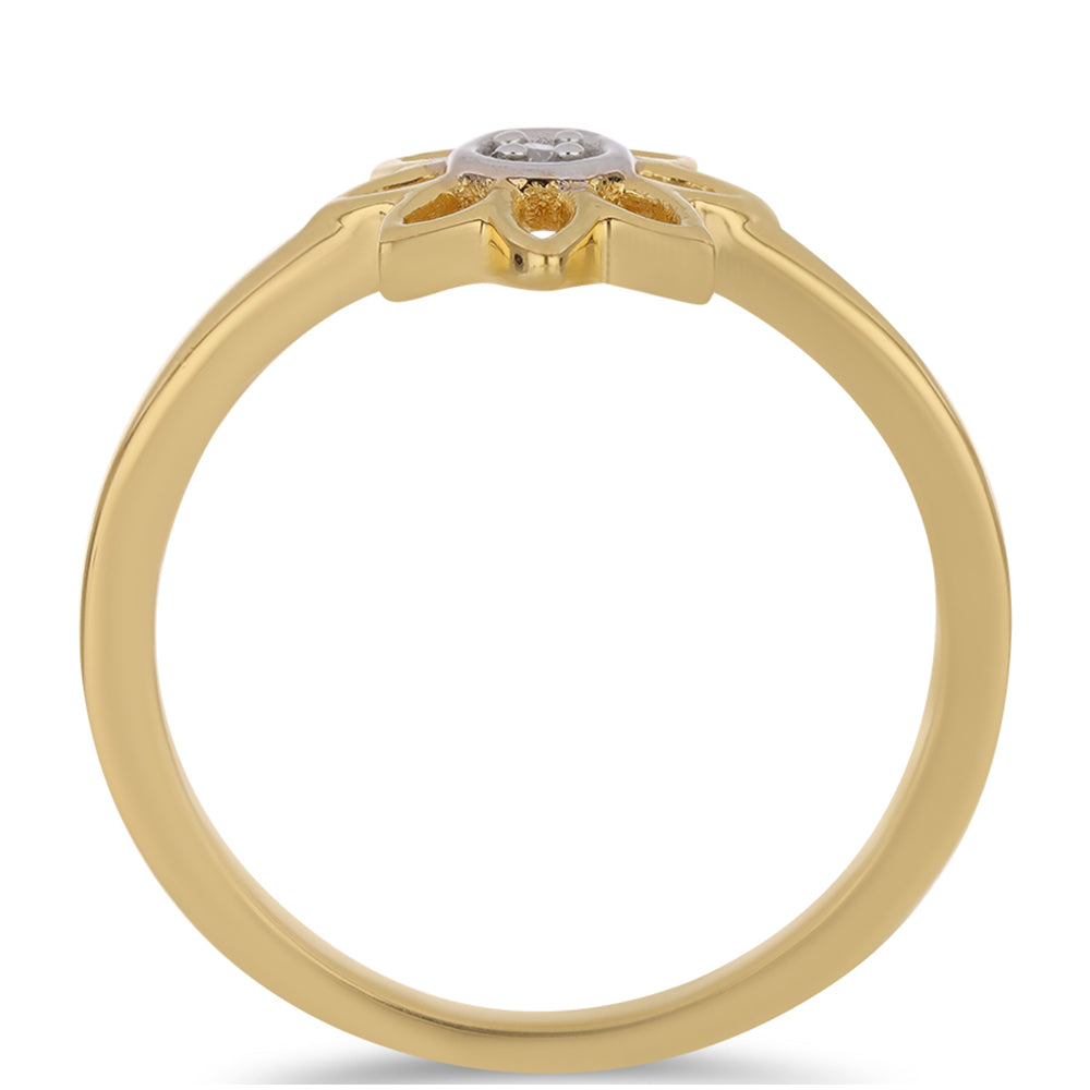 Goldplattierter Silberring mit weißem Diamant 2