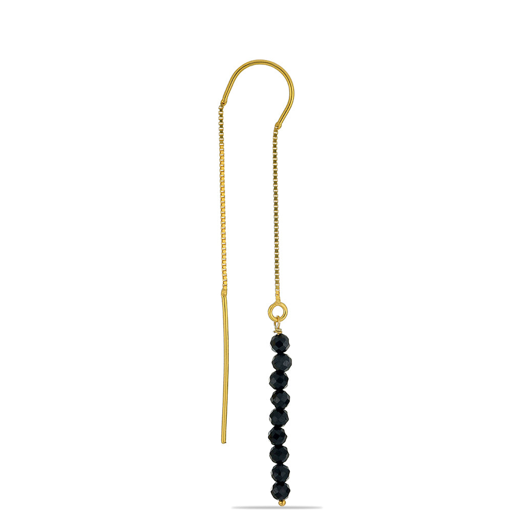 Goldplattierte Silberohrringe mit schwarzem Spinell 2