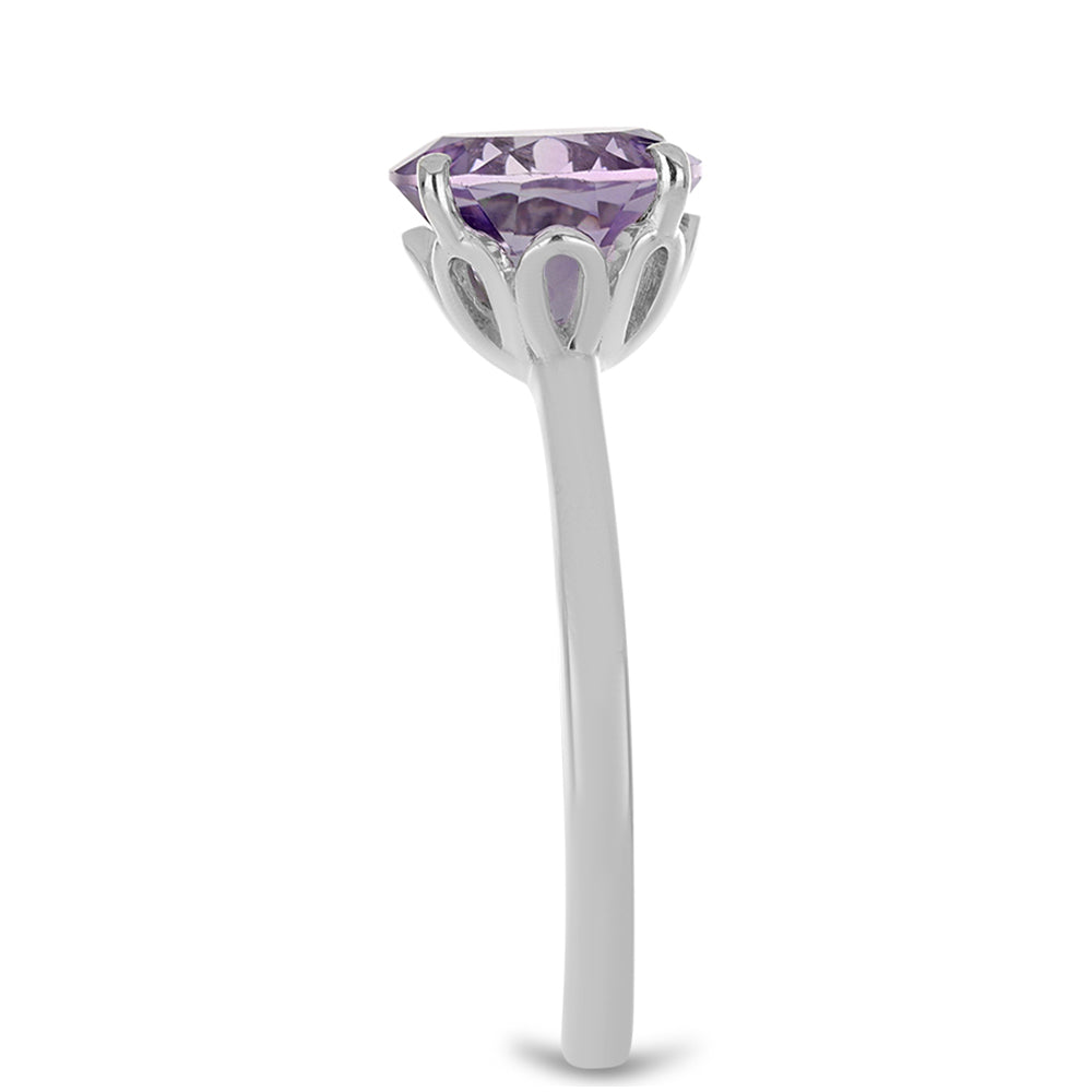 Silberring mit Rose De France Amethyst