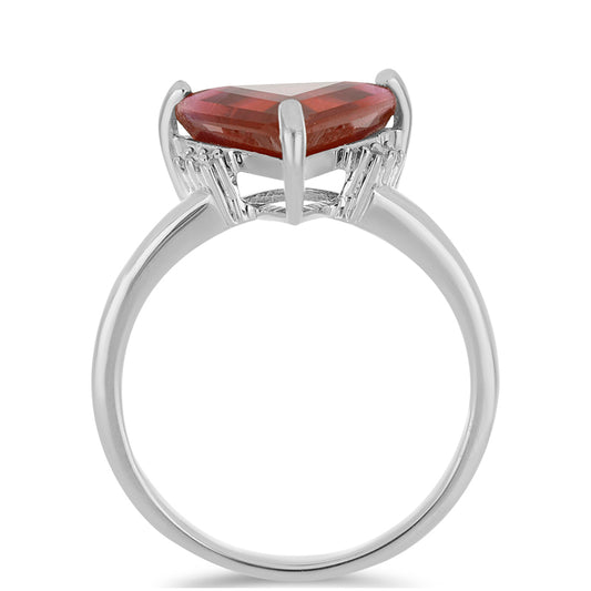 Silberring mit Rubin aus Madagaskar und weißem Topas