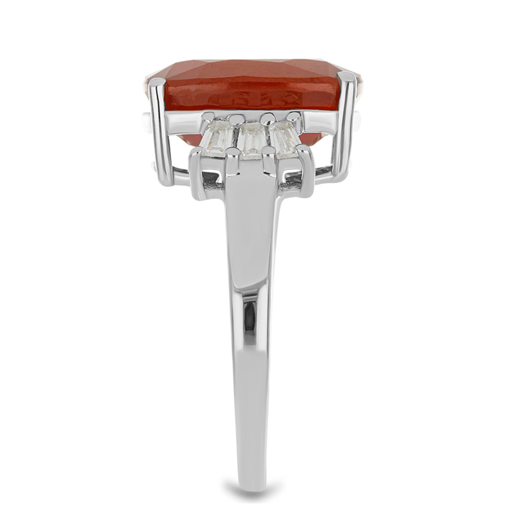 Silberring mit Rubin aus Madagaskar und weißem Zirkon