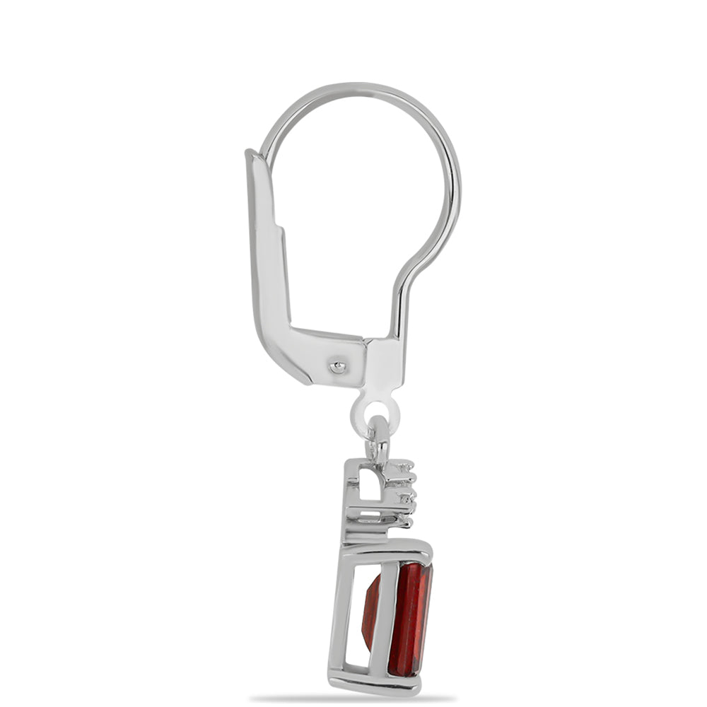 Silberohrringe mit Barton Granat und weißem Topas 2