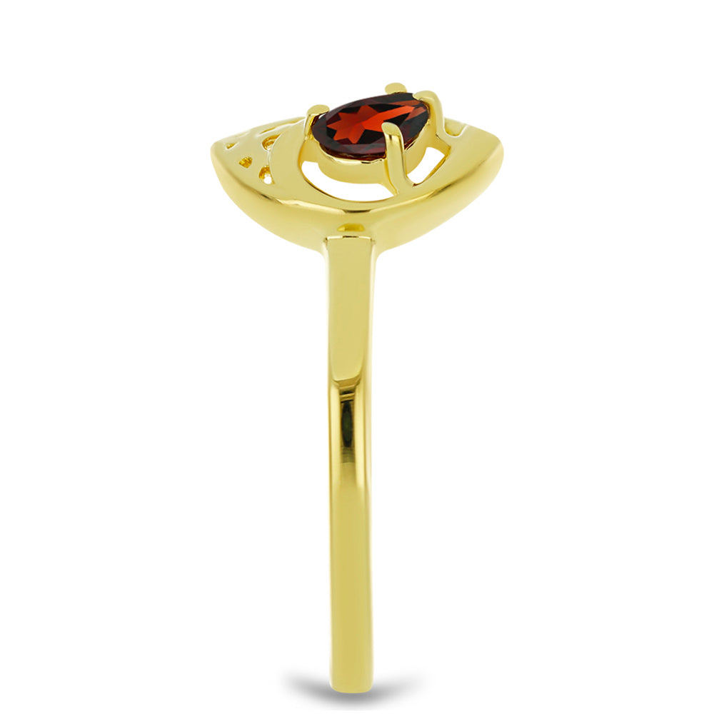 Goldplattierter Silberring mit Barton Granat
