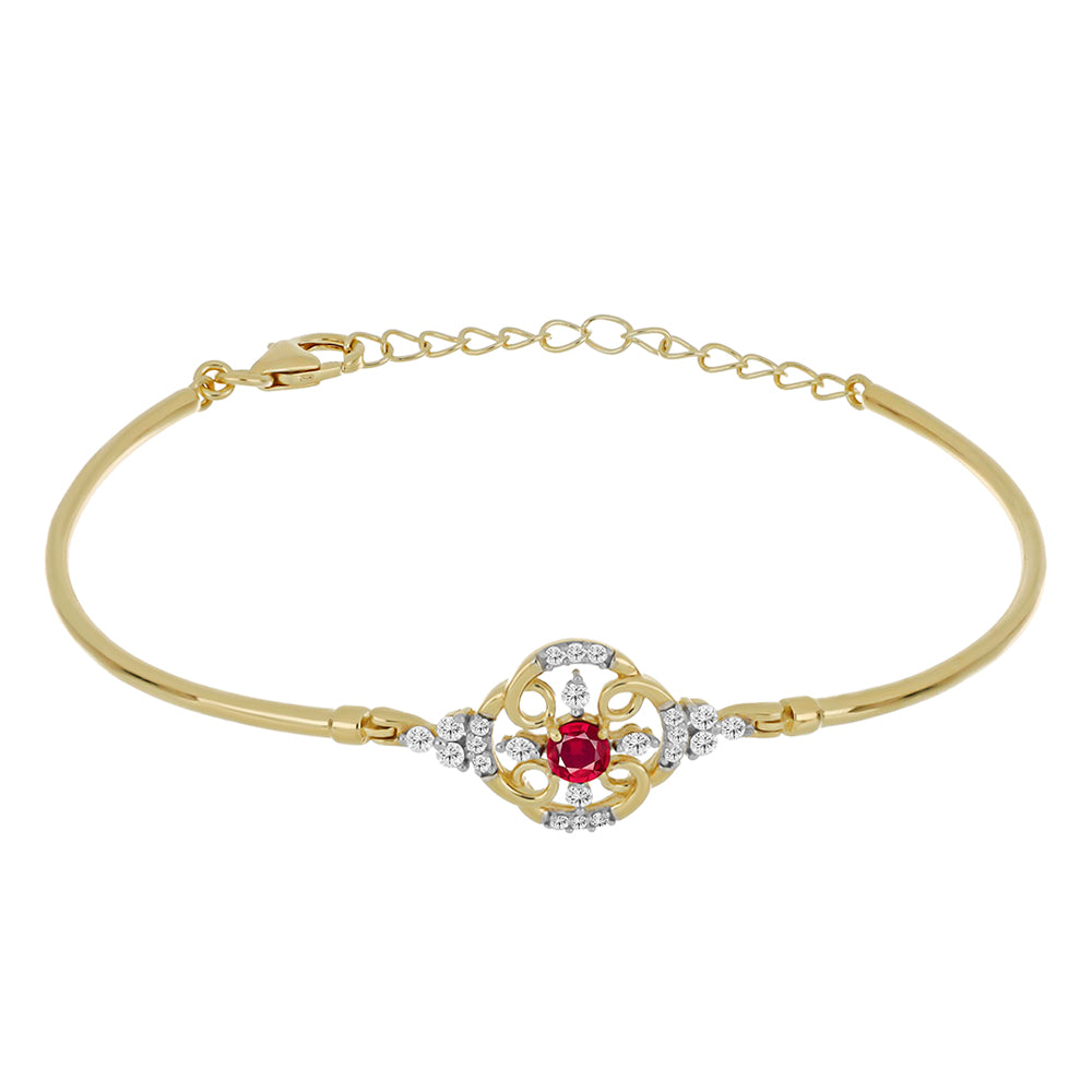 Goldplattierter Silberarmreif mit Rubin aus Madagaskar und weißem Topas 1