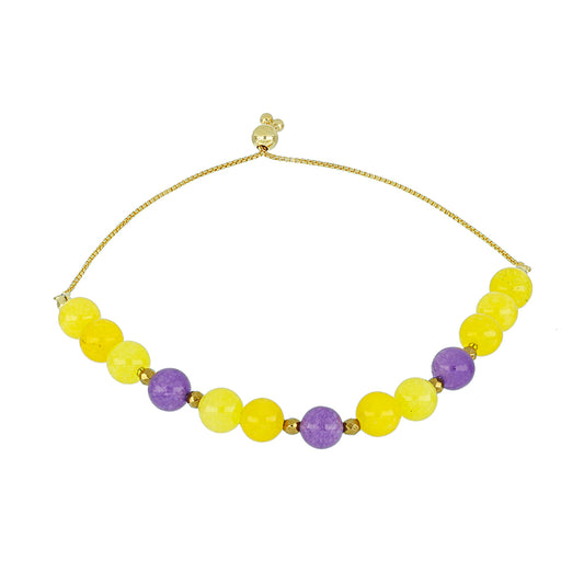 Goldplattiertes Silberarmband mit Zitronen-Chalcedon