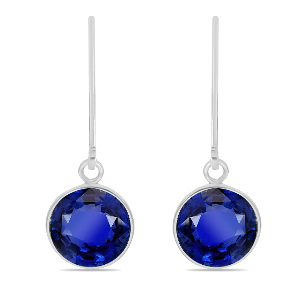 Silberohrringe mit australischem blauem Saphir