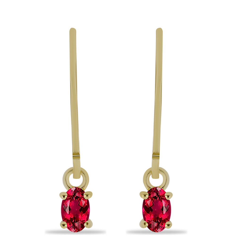 Goldplattierte Silberohrringe mit Rubellit aus Cruzeiro 1
