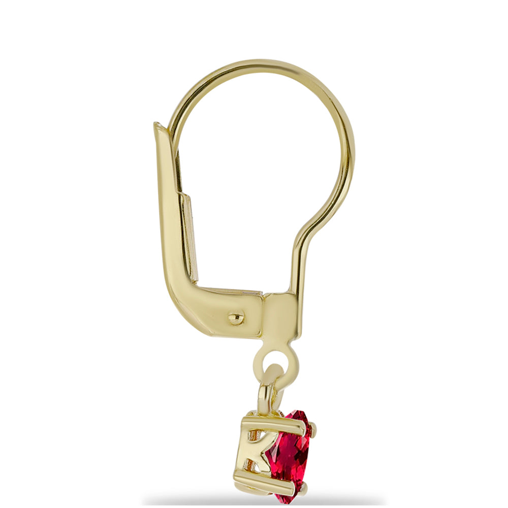 Goldplattierte Silberohrringe mit Rubellit aus Cruzeiro