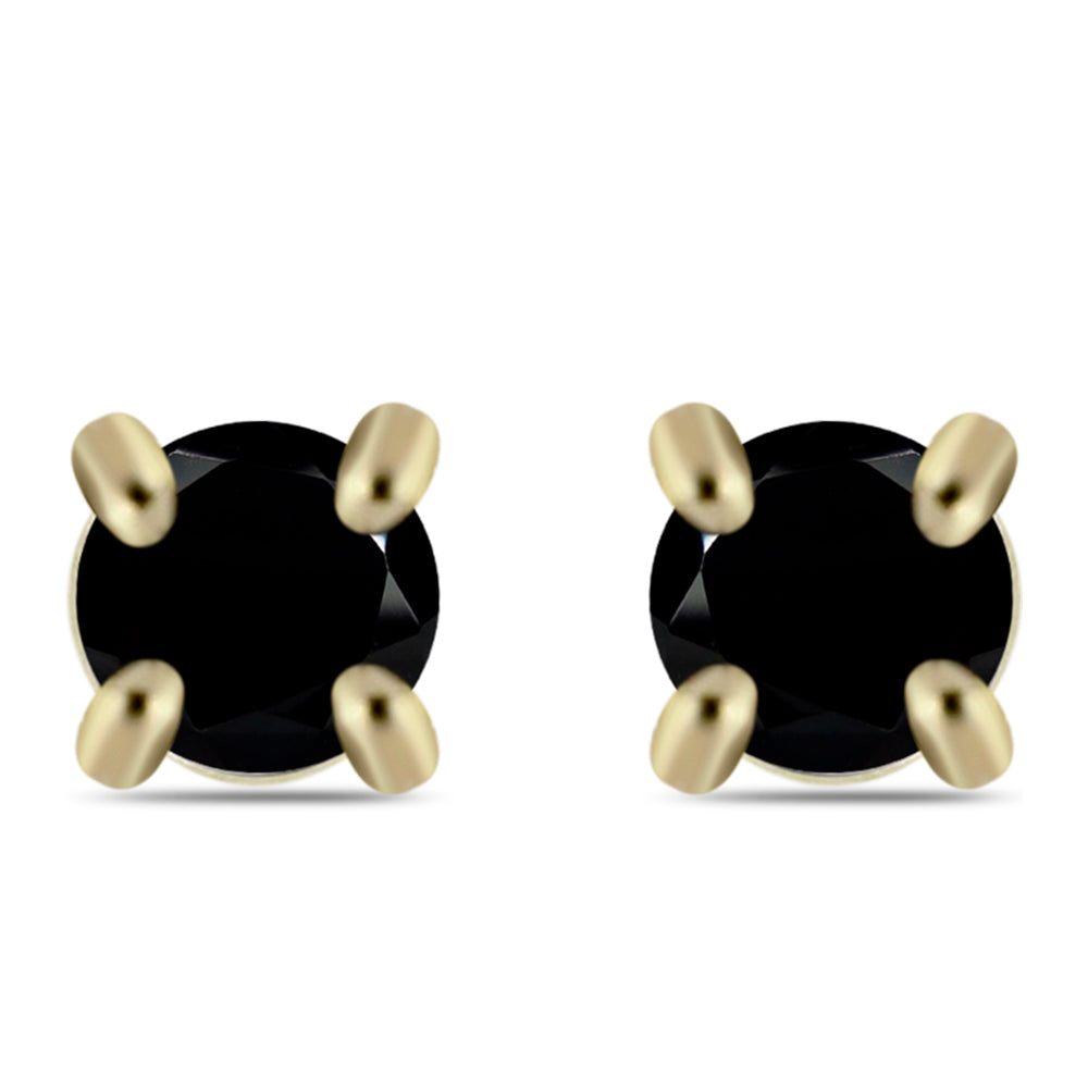 Goldohrringe mit schwarzem Diamant
