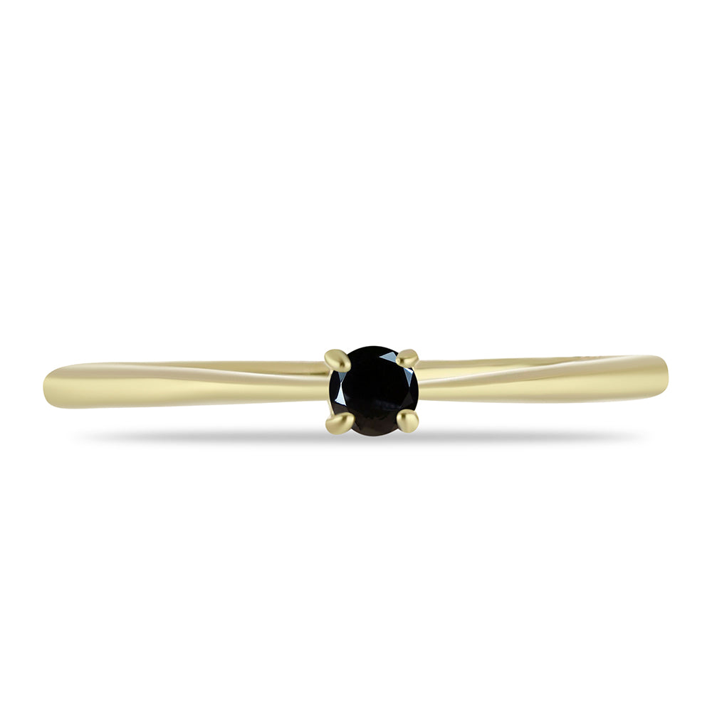 Goldring mit schwarzem Diamant 1