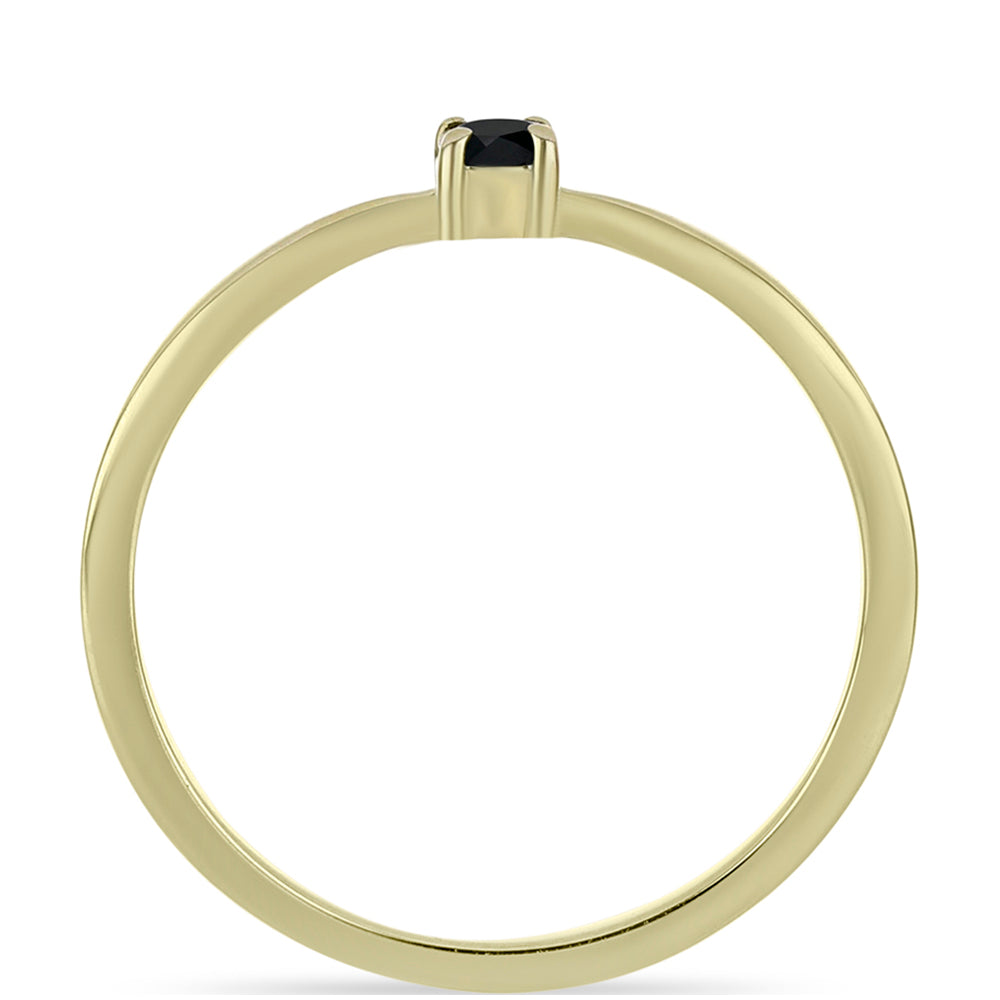 Goldring mit schwarzem Diamant 2