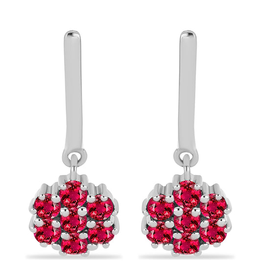 Silberohrringe mit Rubellit aus Cruzeiro