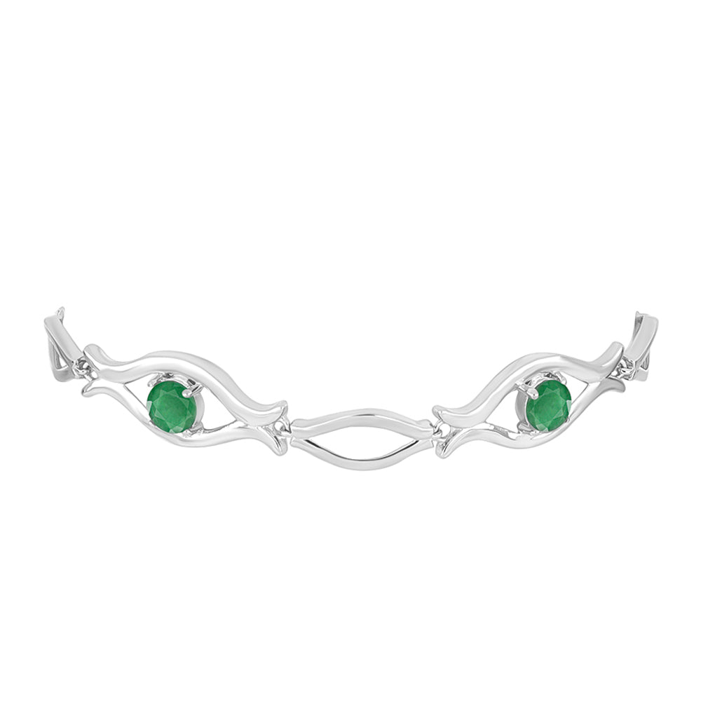 Silberarmband mit brasilianischem Smaragd