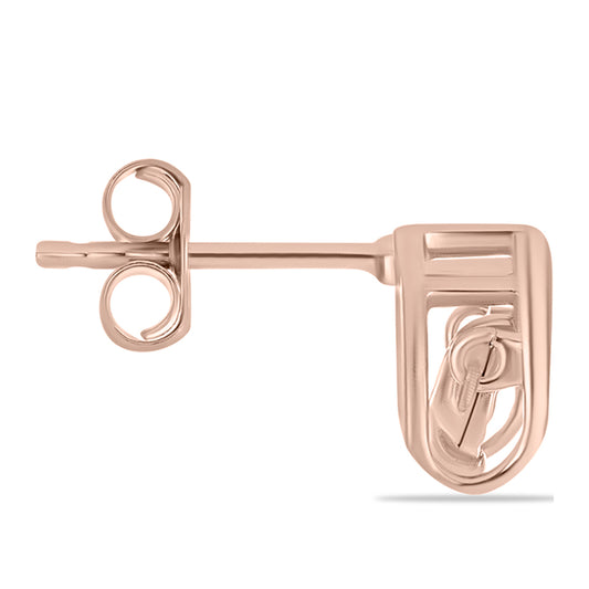 Rosevergoldete Silberohrringe mit rosafarbenem tanzendem Diamanten