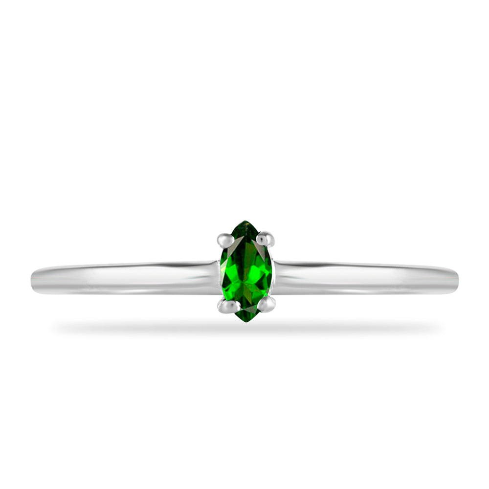 Silberring mit Chromdiopsid