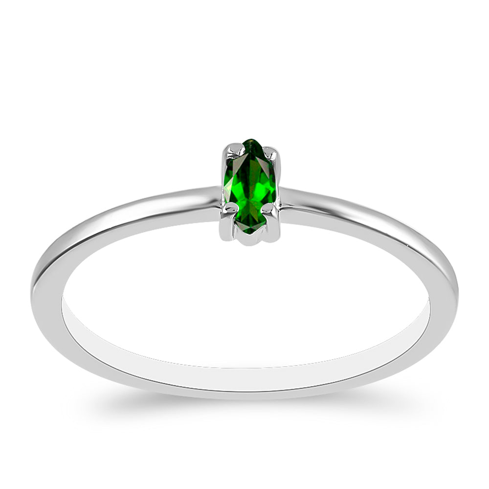 Silberring mit Chromdiopsid