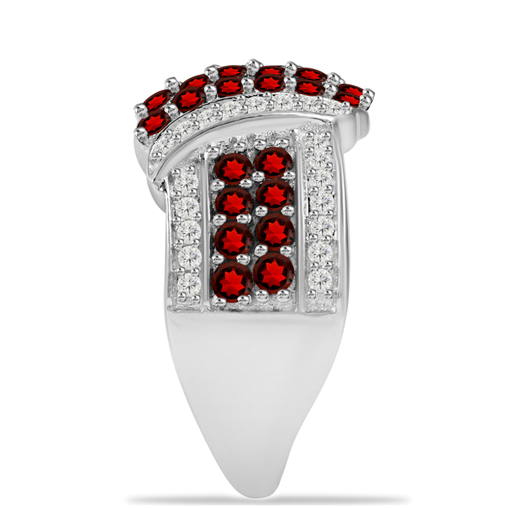 Silberring mit Barton Granat und weißem Topas 4