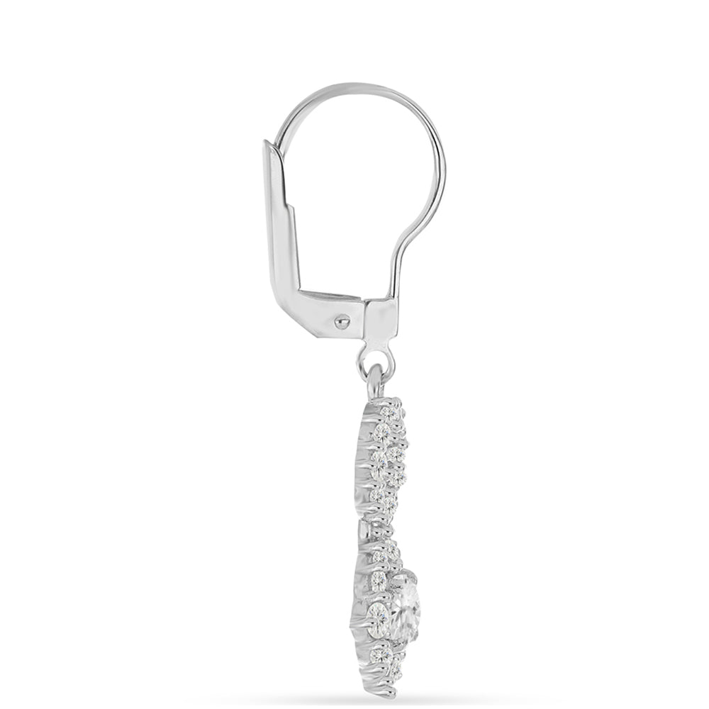 Silberohrringe mit Kalgoorli Petalit und weißem Topas 2