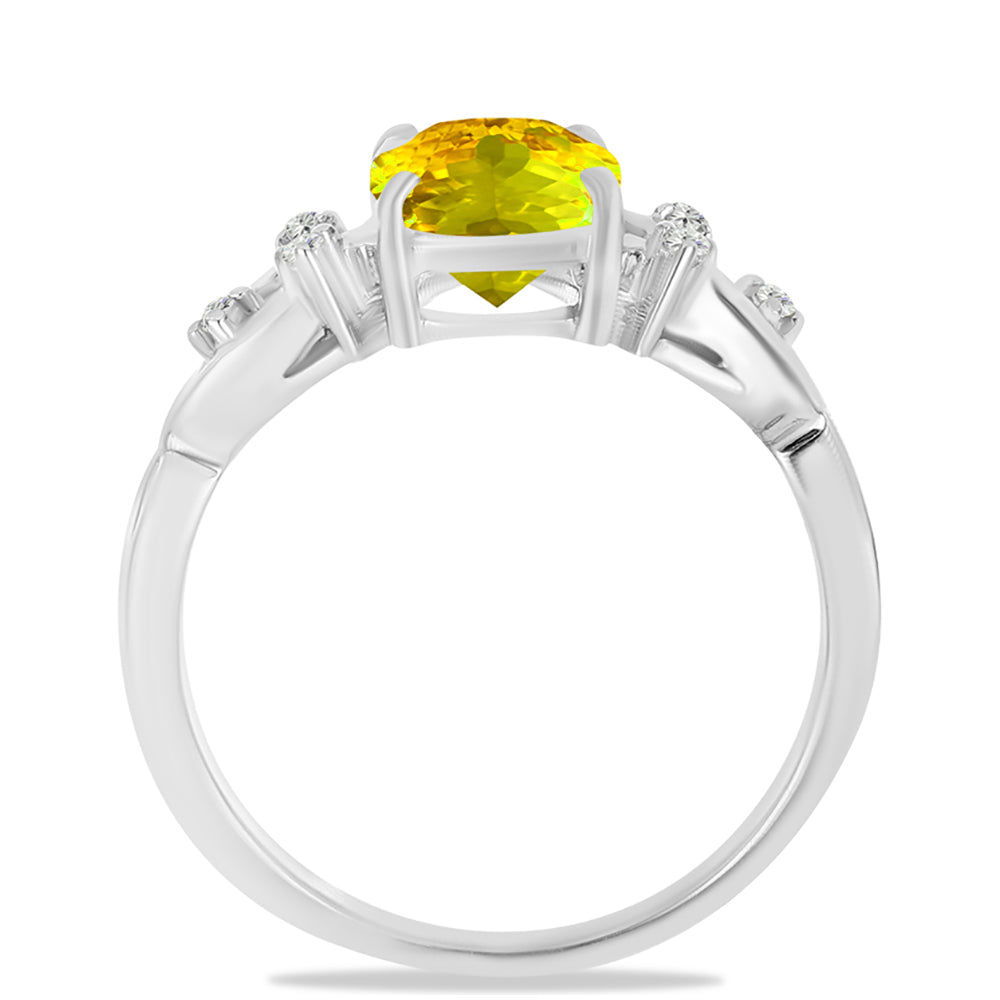 Silberring mit Zitrin aus dem Ural und weißem Topas 2