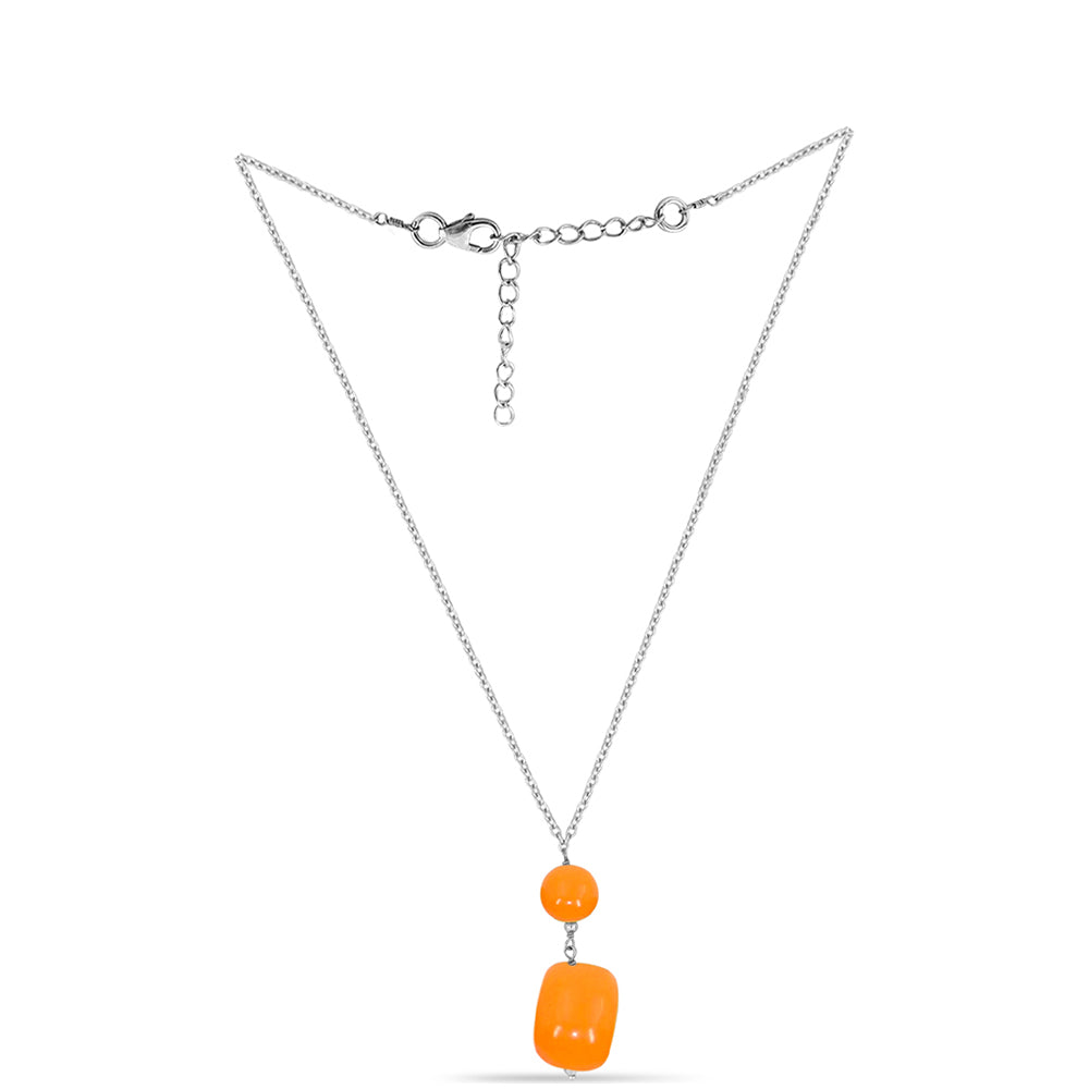 Silberhalskette mit gelbem Jade