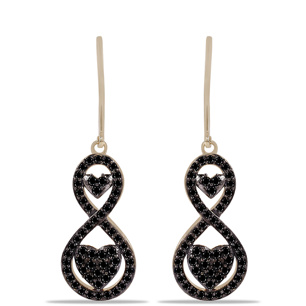 Goldplattierte Silberohrringe mit schwarzem Turmalin aus Pelmadulla 1