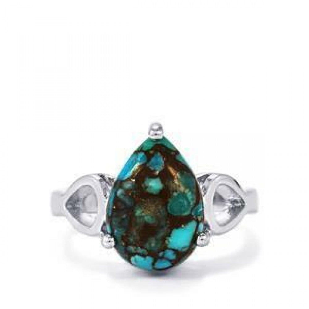 Goldplattierter Silberring mit Austerntürkis 1