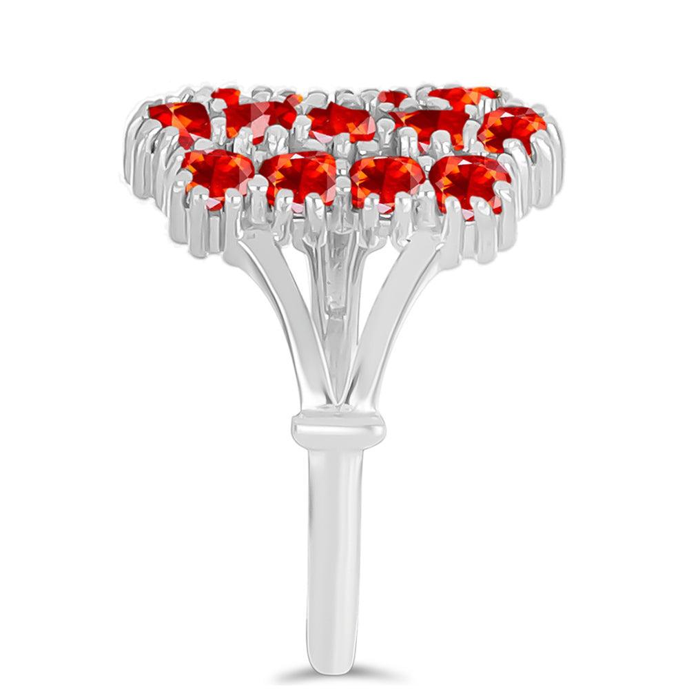 Silberring mit äthiopischem rotem Opal aus Lega Dembi