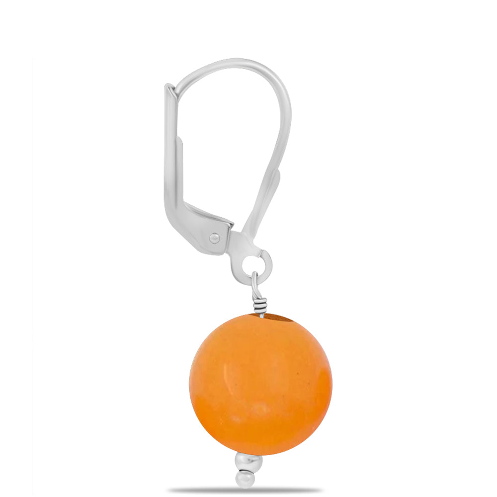 Silberohrringe mit gelbem Jade