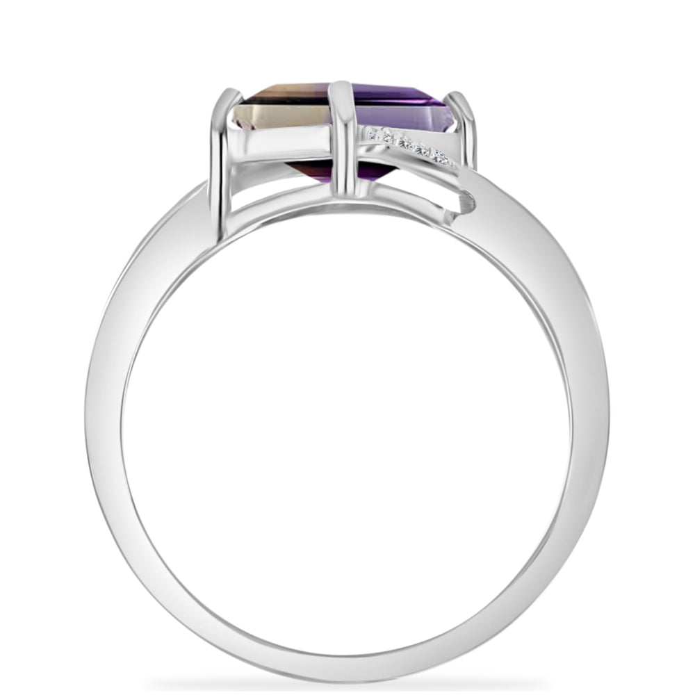 Silberring mit Anahi Ametrin und weißem Topas 2