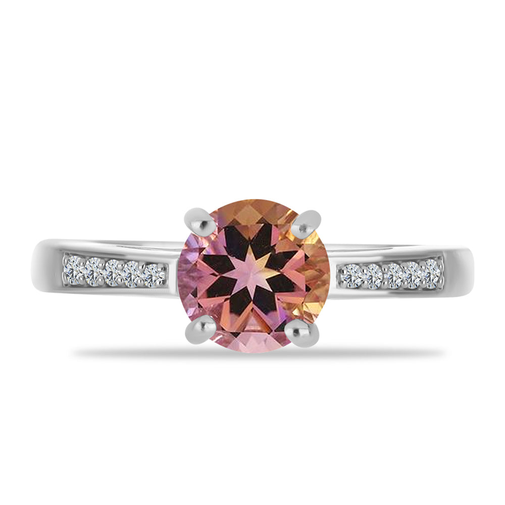 Silberring mit Anahi Ametrin und weißem Topas