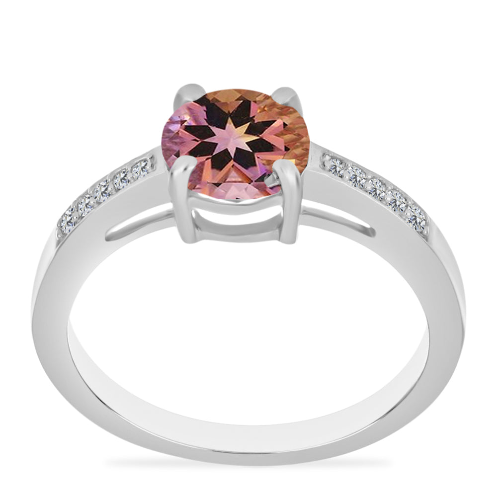 Silberring mit Anahi Ametrin und weißem Topas 3