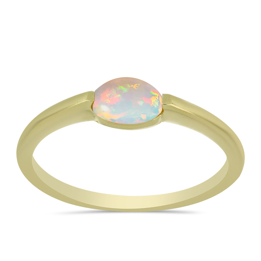 Goldplattierter Silberring mit Welo-Opal