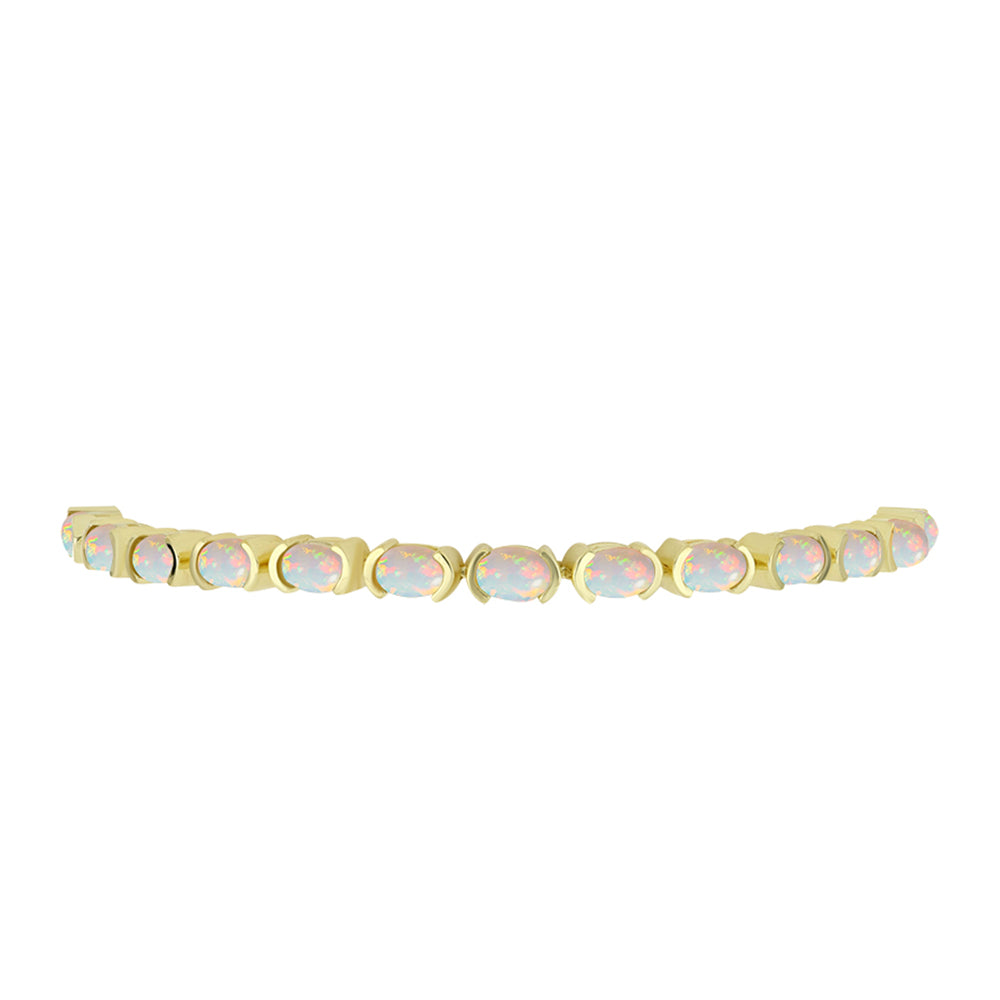 Goldplattiertes Silberarmband mit Welo-Opal